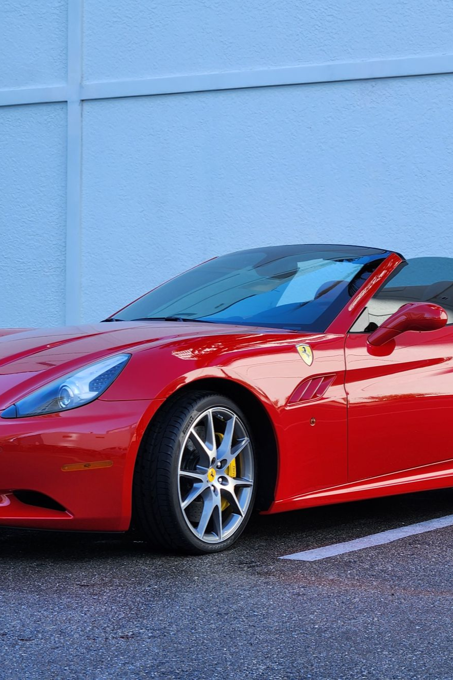 Ferrari California in Rosso Corsa over Cuoio, paint correction and ceramic coating, interior detail and ceramic maintenance and leather ceramic coating by 6 Speed Mobile Detailing in Southwest Florida