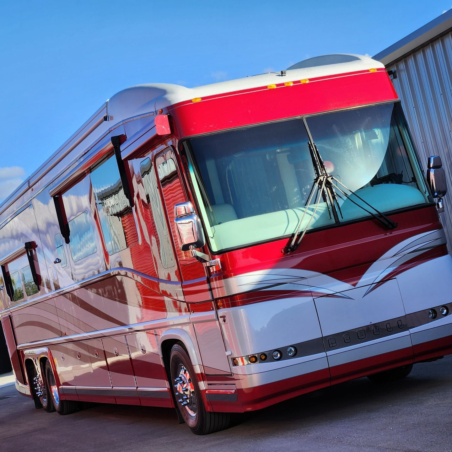 Newell Coach #774 A motorcoach RV, exterior detail, metal polishing, and sealant by 6 Speed Mobile Detailing in Southwest Florida