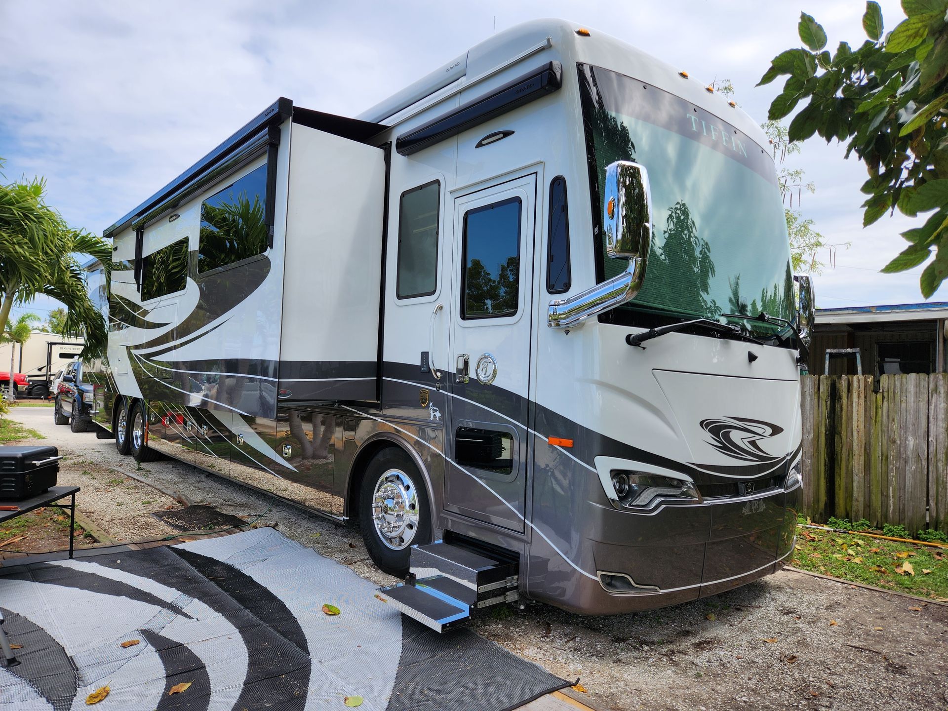 Tiffin Allegro Bus 45' A motorcoach RV;, exterior detail and sealant by 6 Speed Mobile Detailing in Southwest Florida