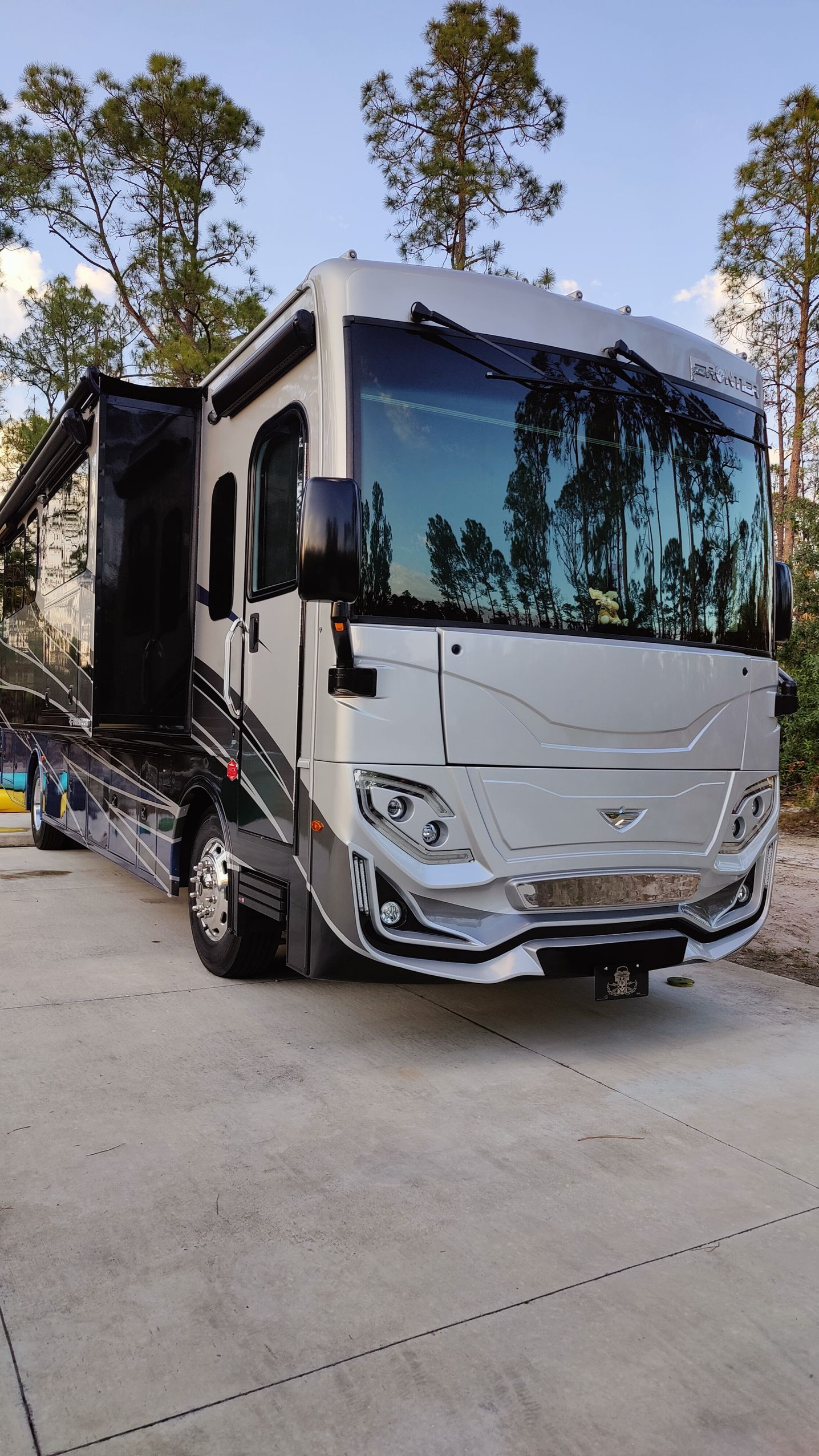 Fleetwood Frontier A motorcoach RV, exterior detail and ceramic coating by 6 Speed Mobile Detailing in Southwest Florida