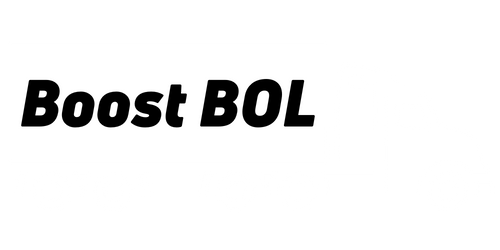 A black and white logo for boost bol on a white background.
