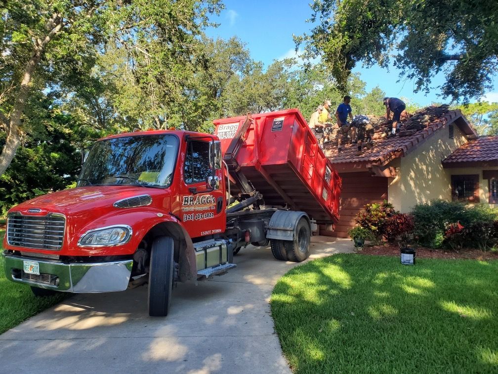 Dumpster for Roof Debris  — Melbourne, FL — Braggs Roll-Off Dumpsters Inc.