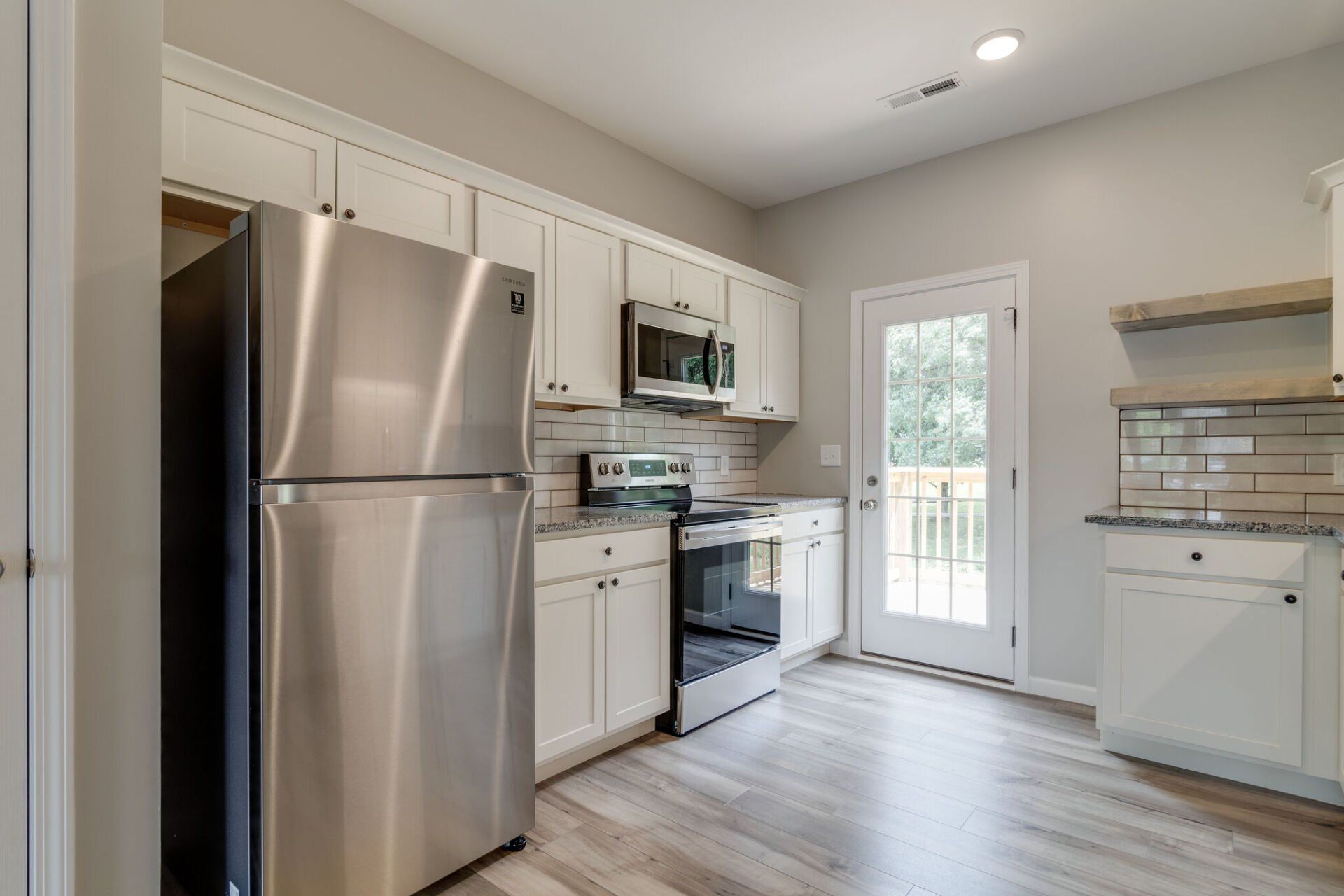 Kitchen with stainless steel appliances