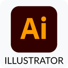 Adobe Illustrator app icon with orange “Ai” on a dark square and “ILLUSTRATOR” below