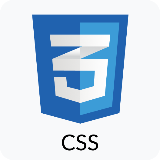 CSS3 logo icon with blue shield and white “3” on a white rounded square background