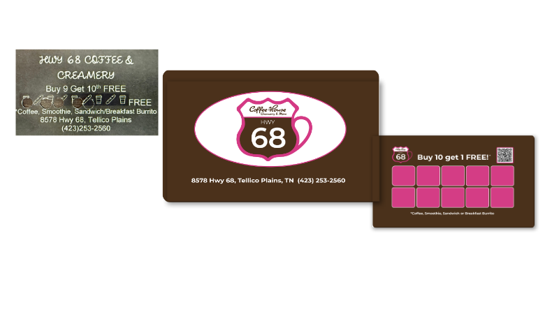 Comparison of two business and loyalty cards.