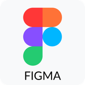 Figma app icon with multicolor stylized “F” and the word “FIGMA” below on a white rounded square