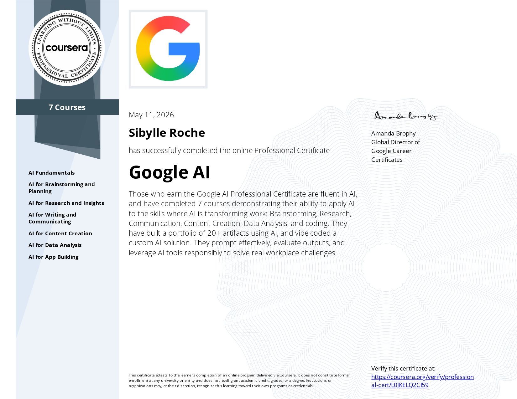 Google AI article page with the multicolor Google “G” logo and a left navigation sidebar