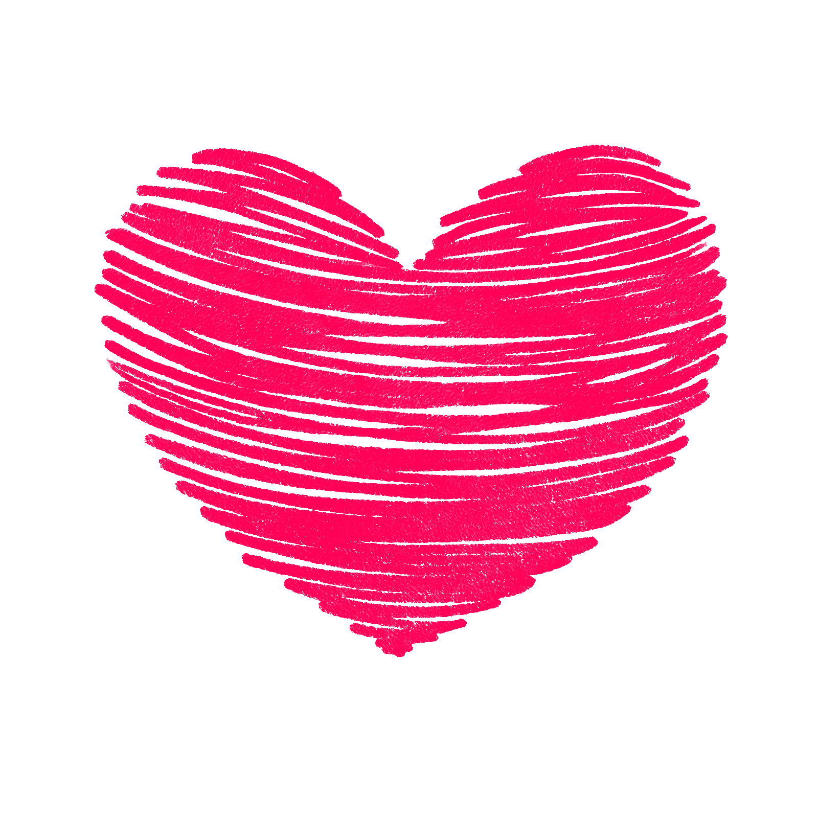 Red scribbled heart in white outlined square on a gray background.