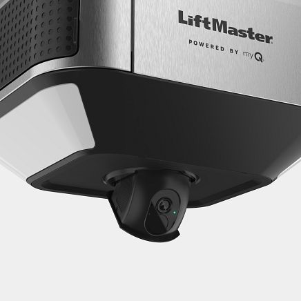 LiftMaster garage door opener with integrated camera.