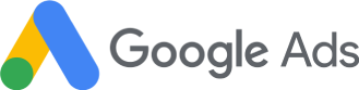 Google Ads logo: A blue, yellow, green, and white abstract shape with the words