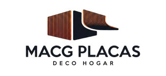 Logotipo con dos formas abstractas de líneas verticales naranjas y marrones sobre texto blanco.