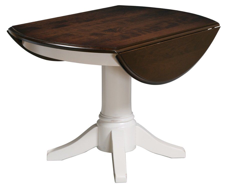 168 Single Pedestal Dropleaf Table leaves down
