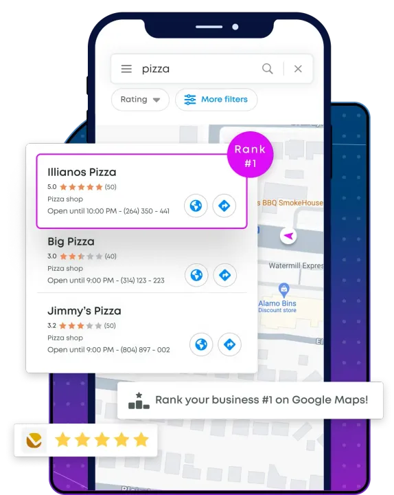 A cell phone with a google map on it.