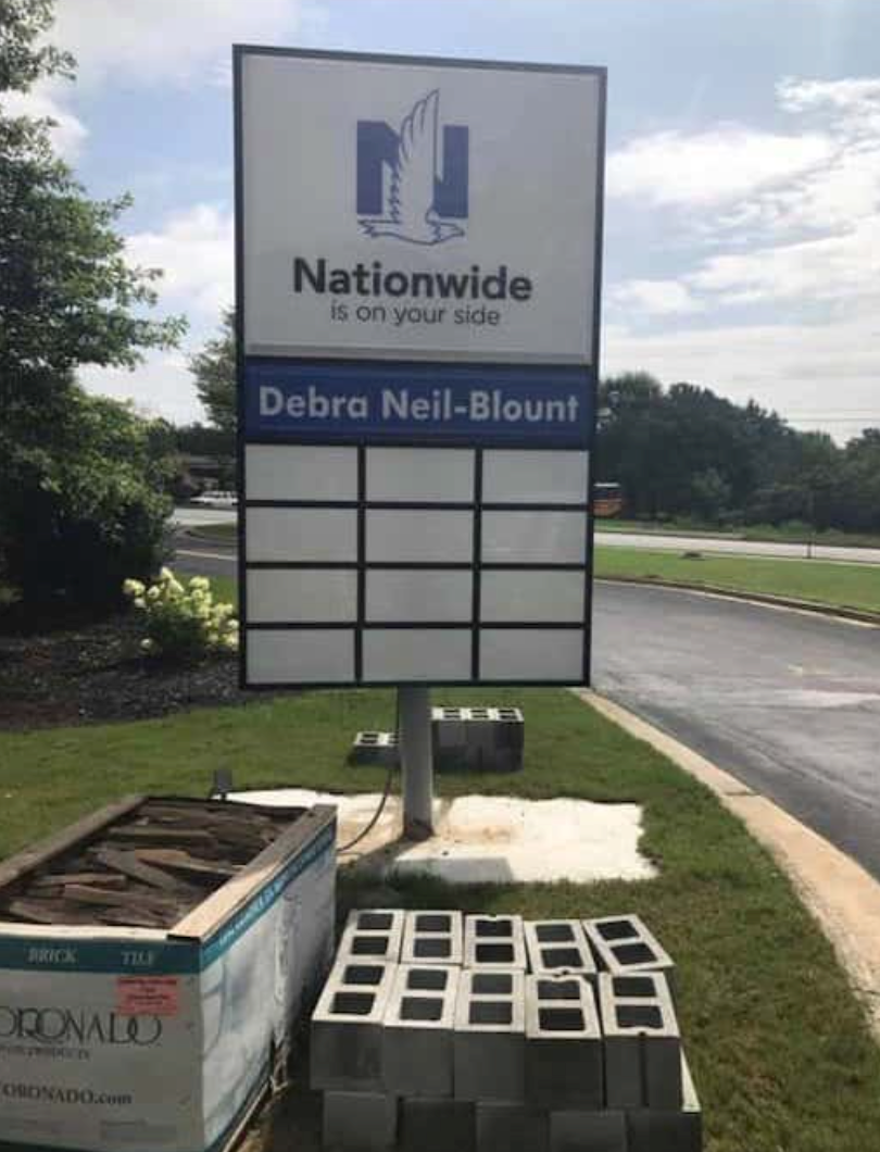 monument sign base repair
