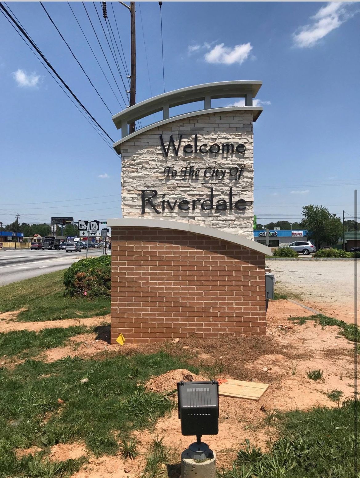 monument sign base repair