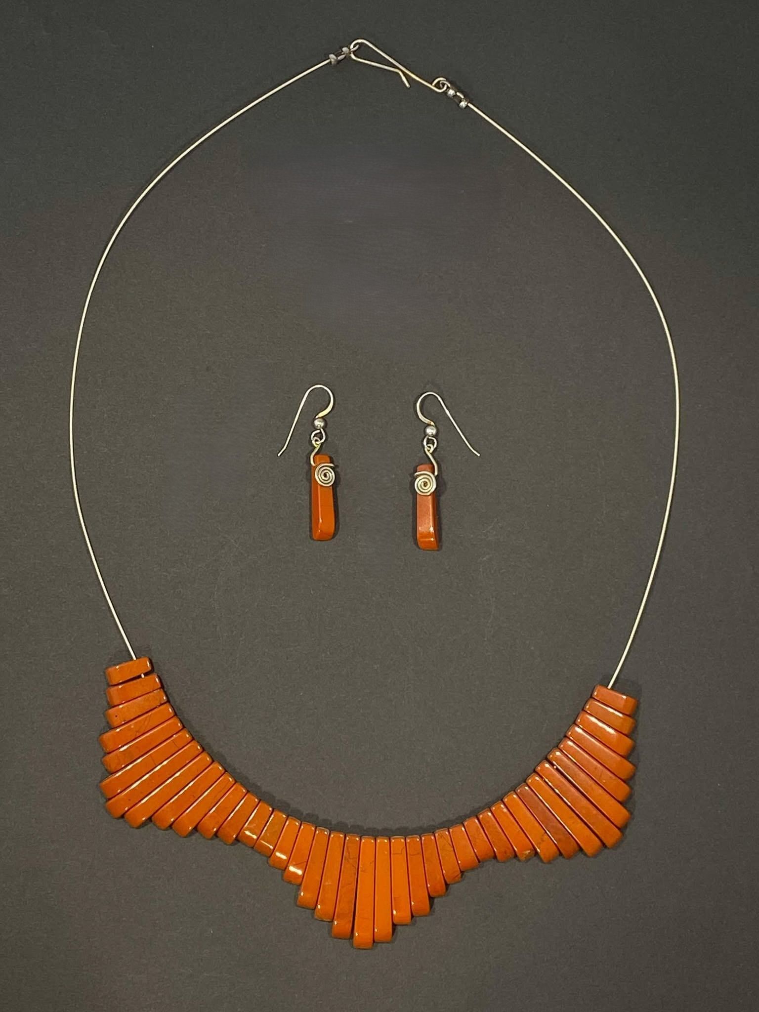 Red Jasper Gem Stone Tapered Necklace Red Jasper Gem Stone Tapered Necklace