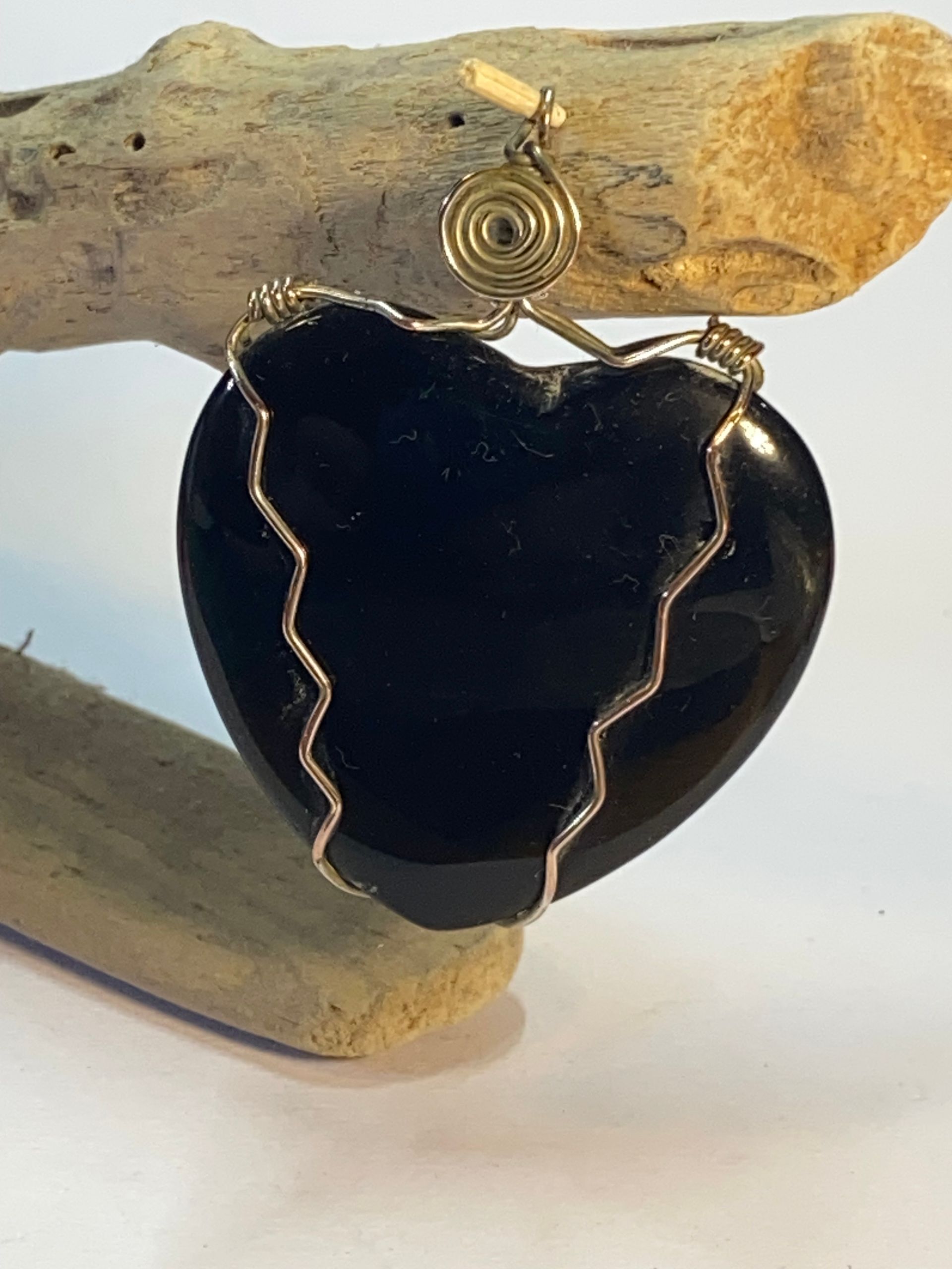 Wire Wrapped Black Stone