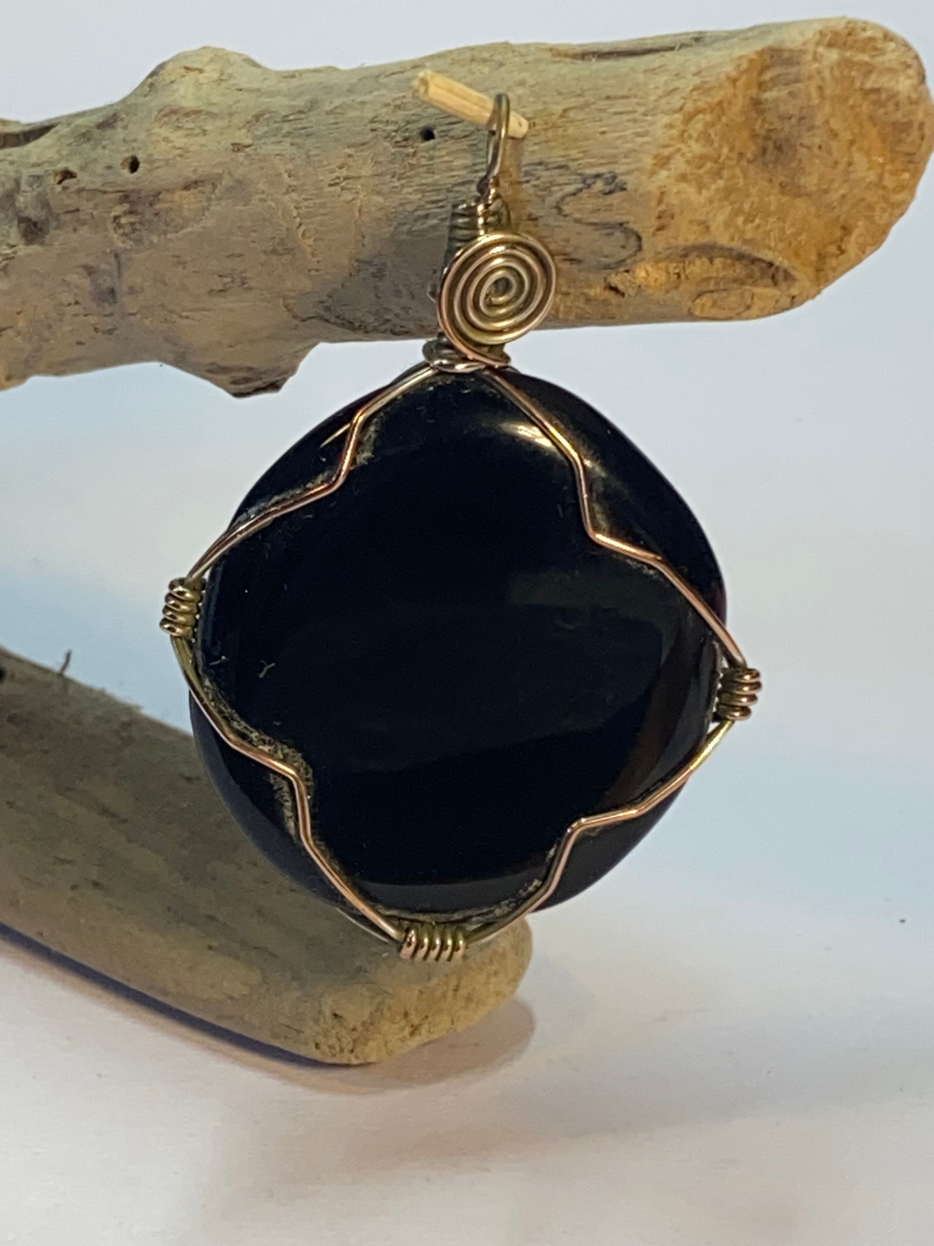 Wire Wrapped Black Stone