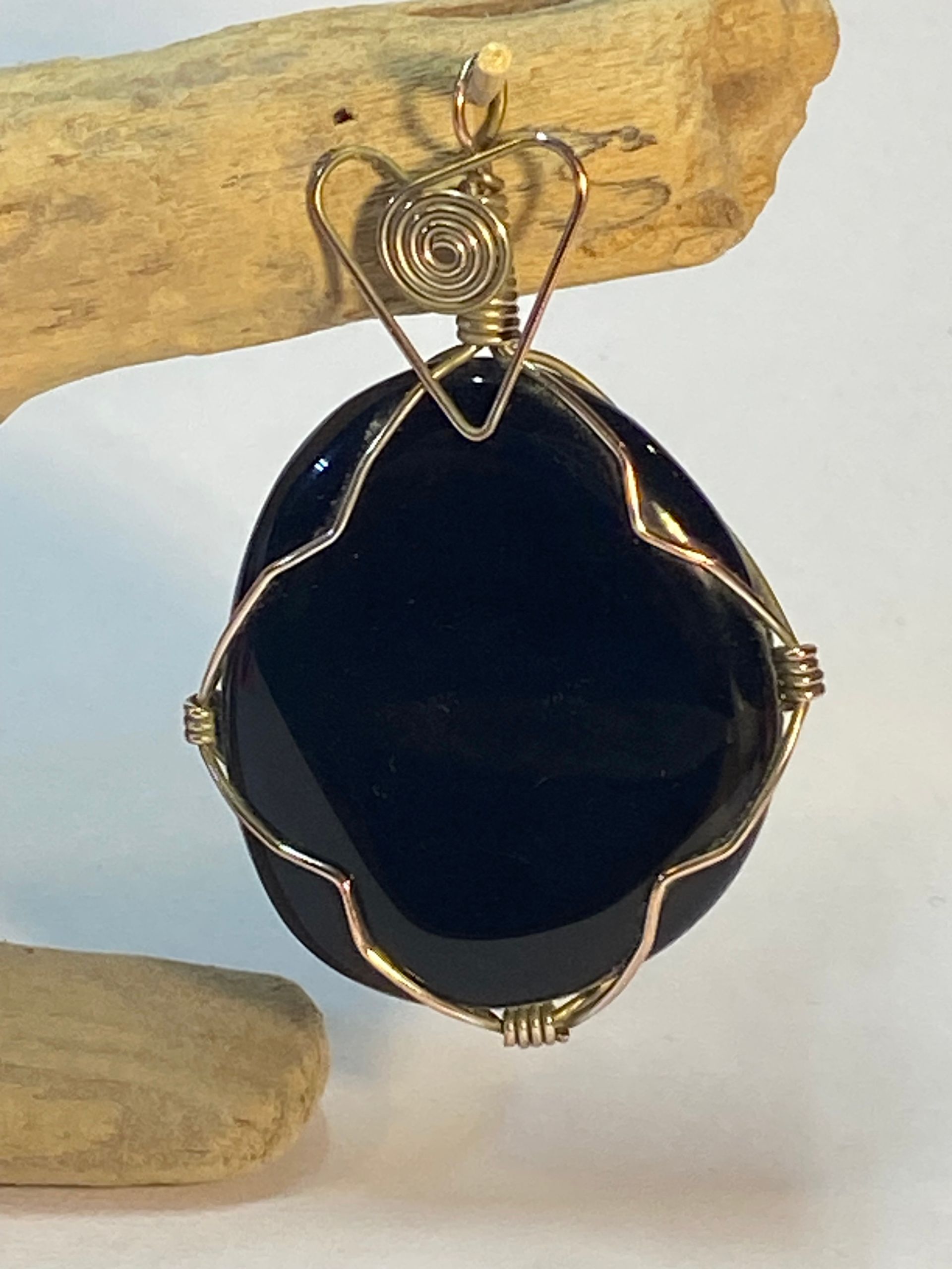Wire Wrapped Black Stone