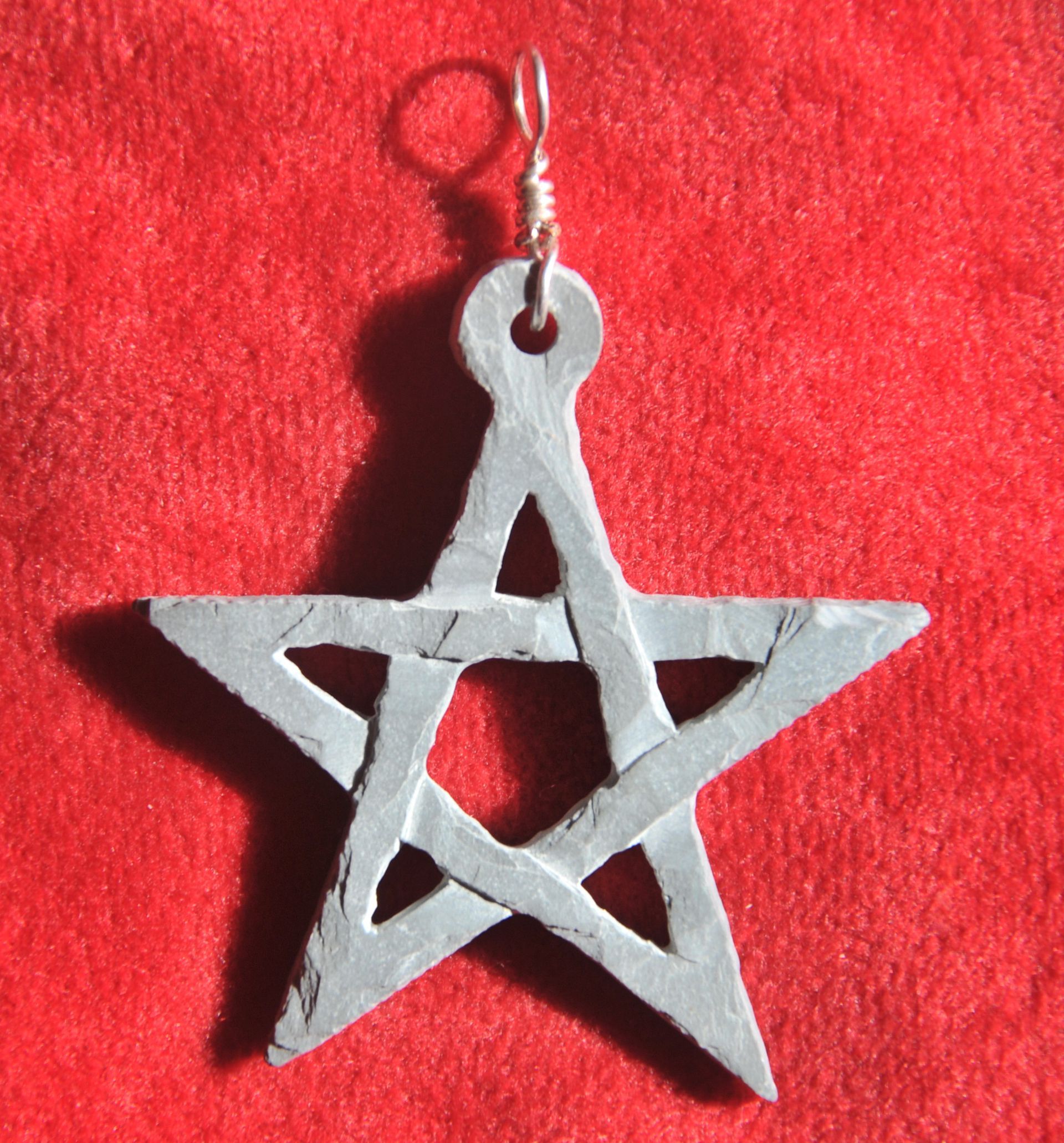 Hand cut stone 5 pointed star in Devonian Mudstone, made in Porthleven, Cornwall by Slate of the Art