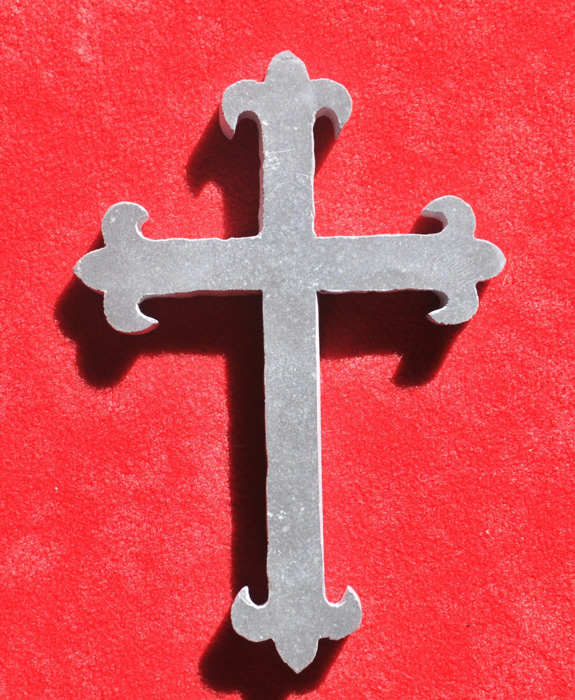 Hand cut stone cross in Devonian Mudstone, made in Porthleven, Cornwall by Slate of the Art