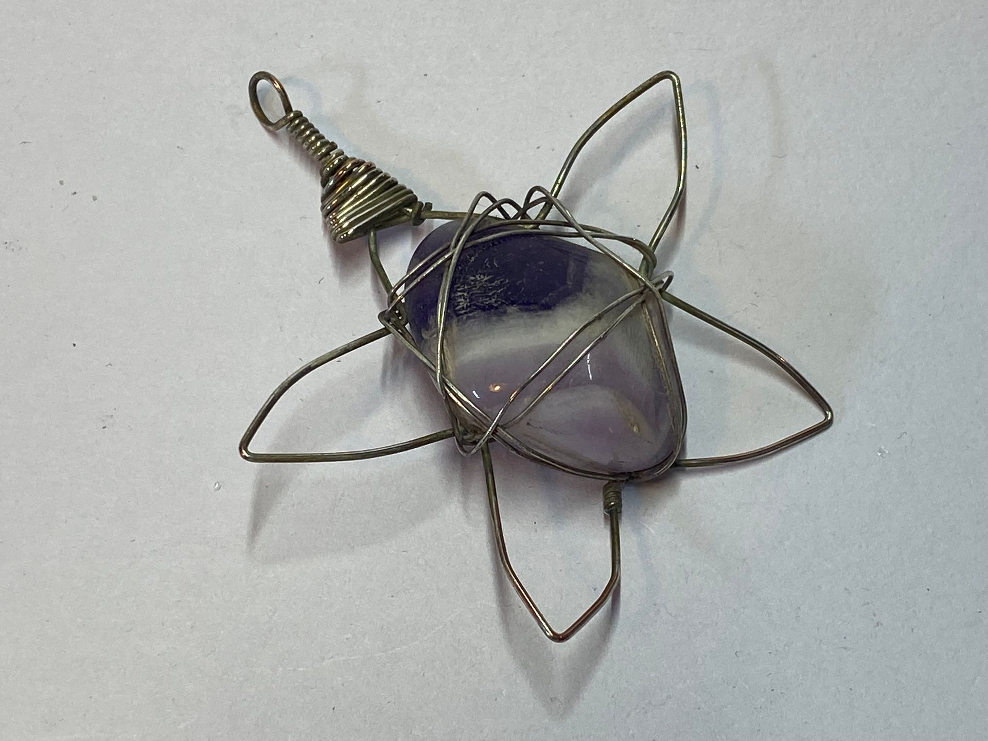 Wire Wrapped Tumbled Amethyst