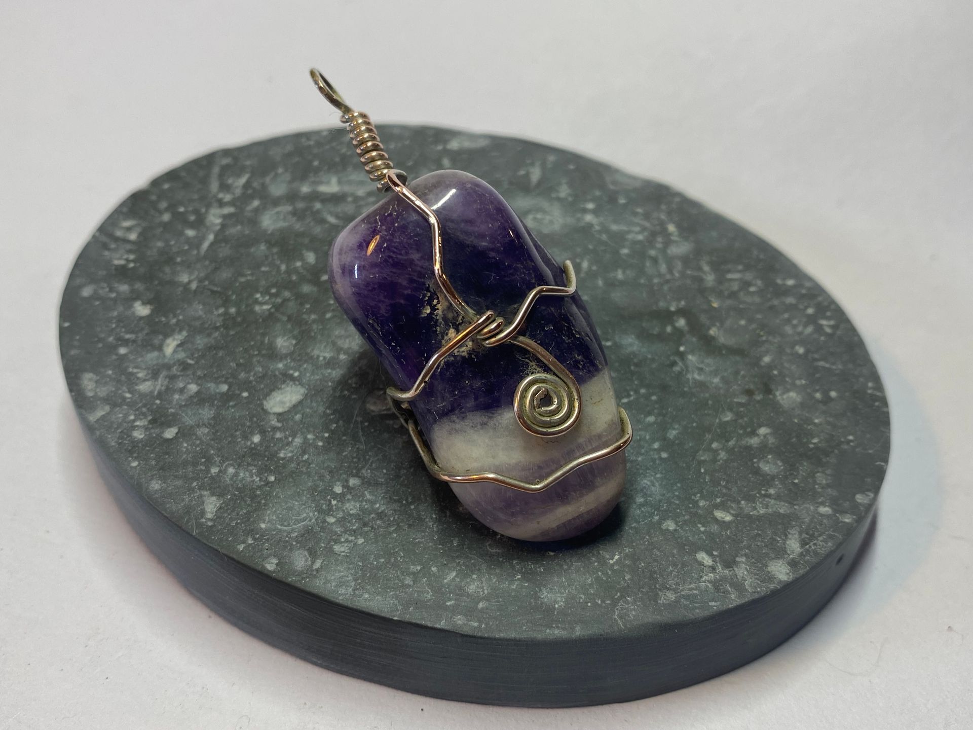 Wire Wrapped Tumbled Amethyst