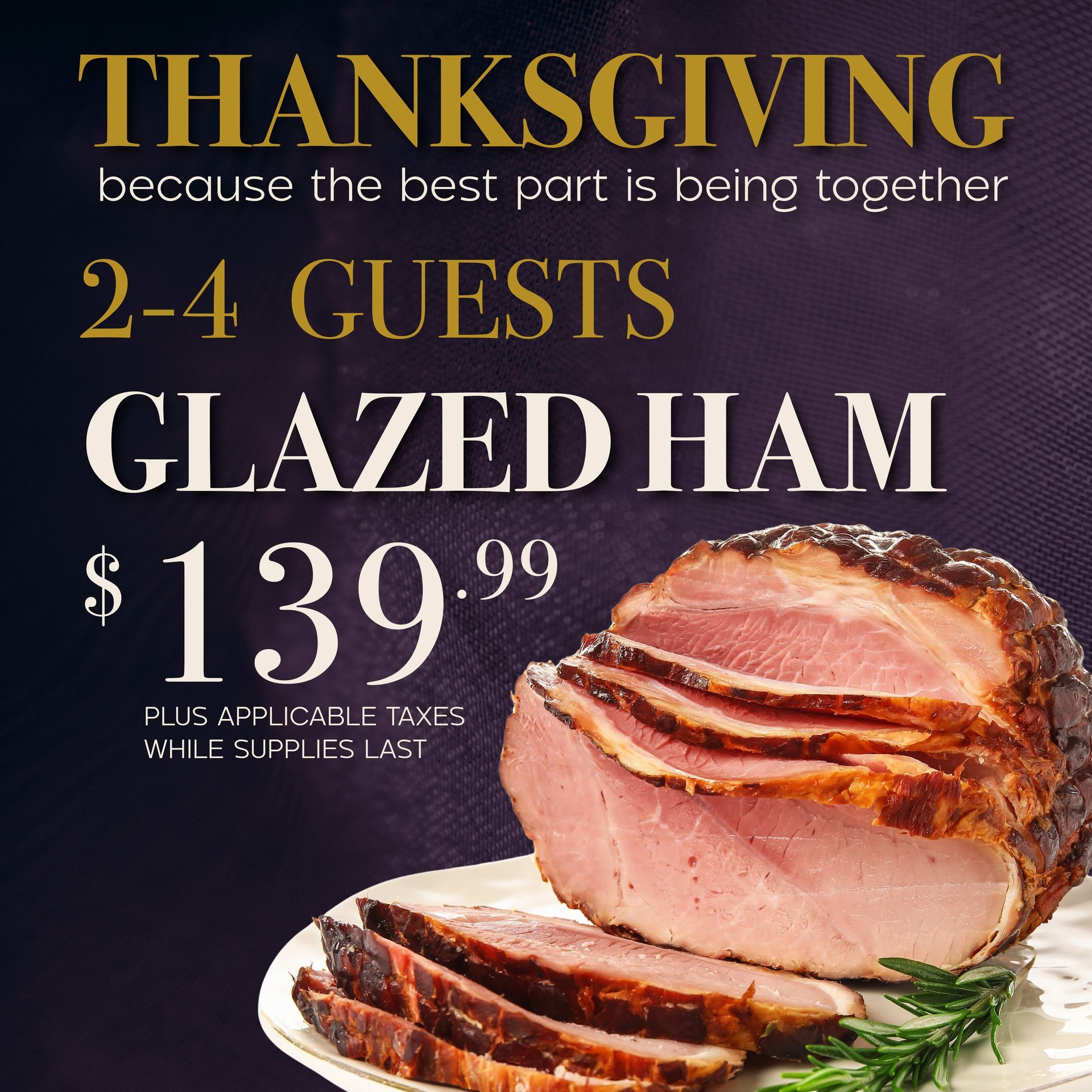 Small Ham Thanksgiving Package 2 - 4 people