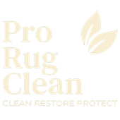 Logo for Pro Rug Clean with light cream text reading 