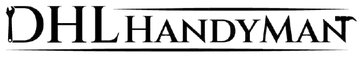Logo for DHL Handyman, with text under a double line,