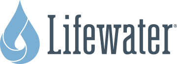 A logo for lifewater with a drop of water and the word lifewater.