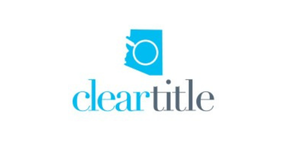 ClearTitle logo with blue icon and light blue-gray text on a white background