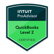 Intuit ProAdvisor QuickBooks Level 2 Certified badge for Laura Parker of Bookkeep Boss LLC
