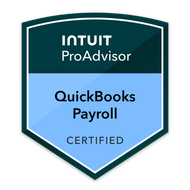 Intuit ProAdvisor QuickBooks Payroll Certified badge for Laura Parker of Bookkeep Boss LLC