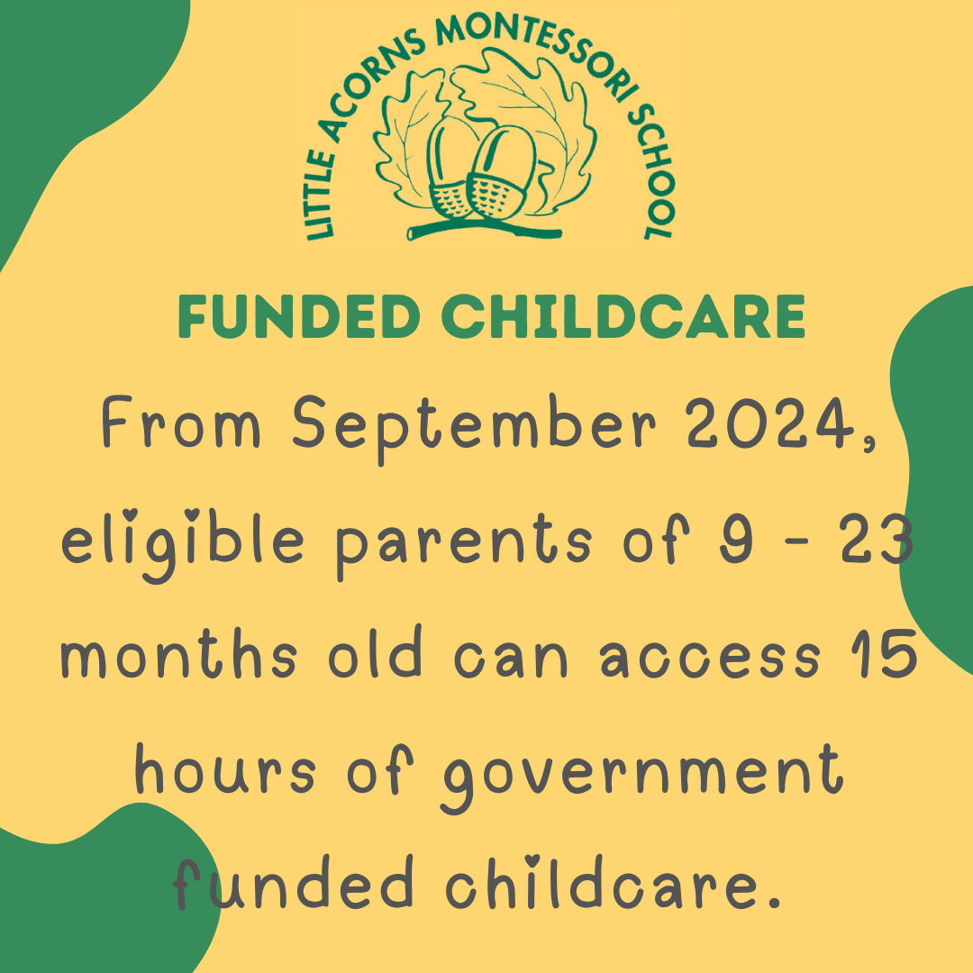 An advertisement for a funded childcare from september 2024