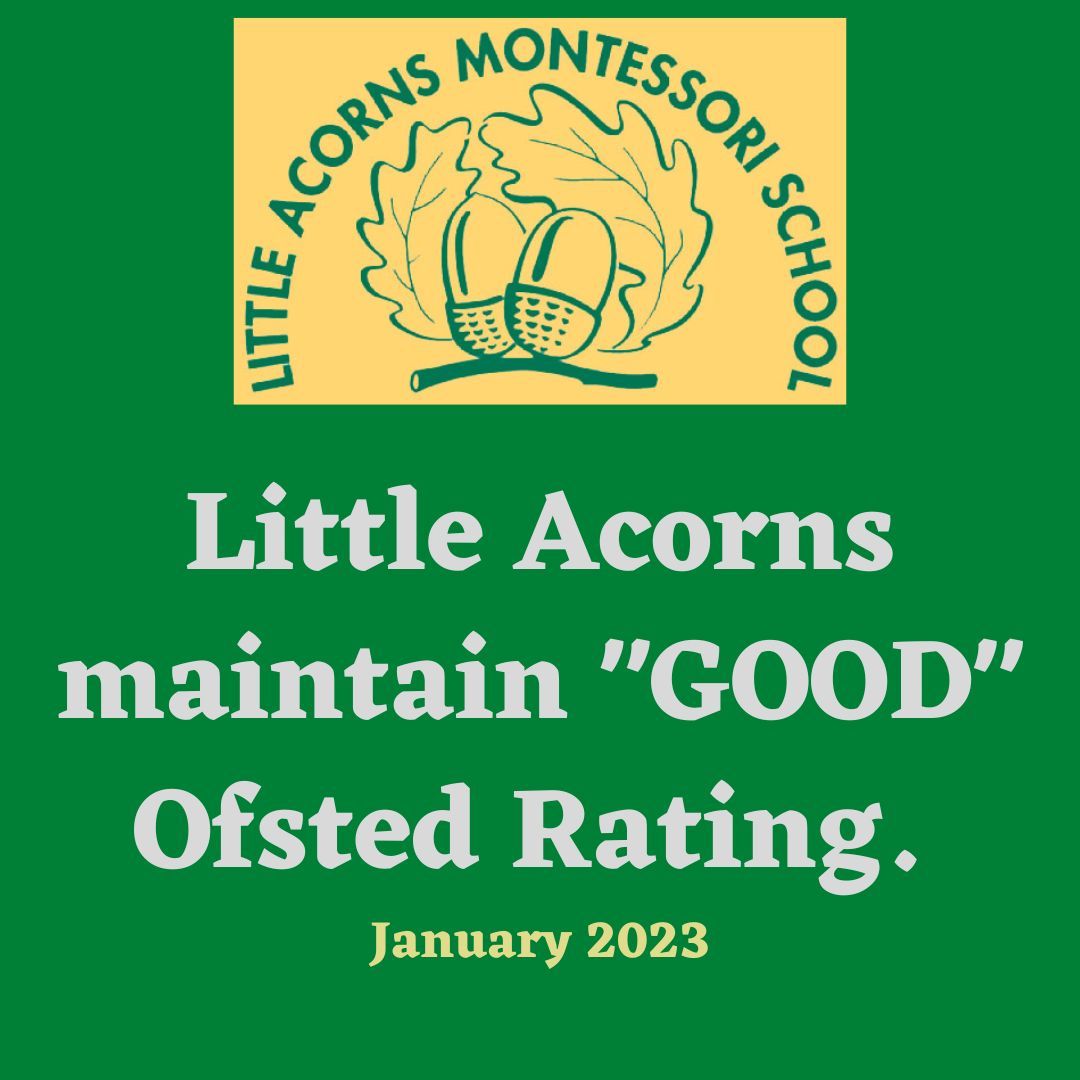 A green sign that says little acorns maintain