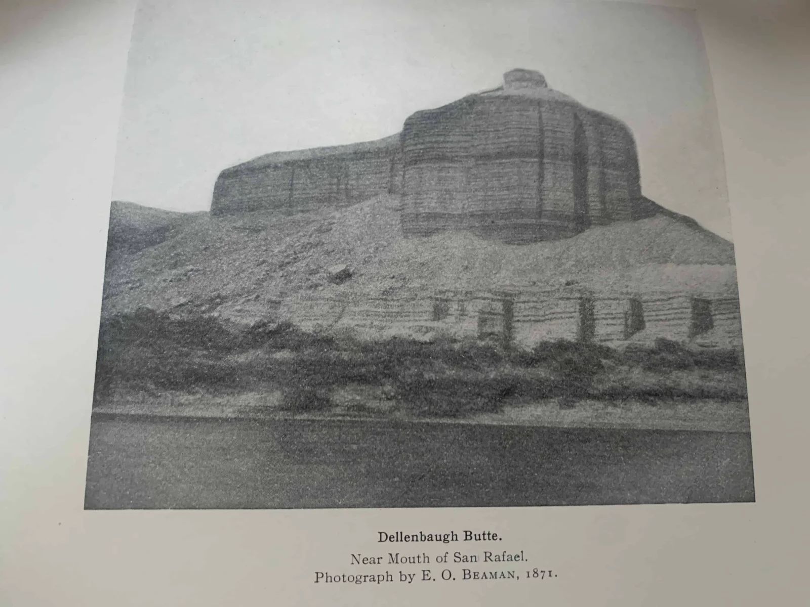 Deeter's Rocks, near mouth of San Rafael. Black and white photograph of rock formations.