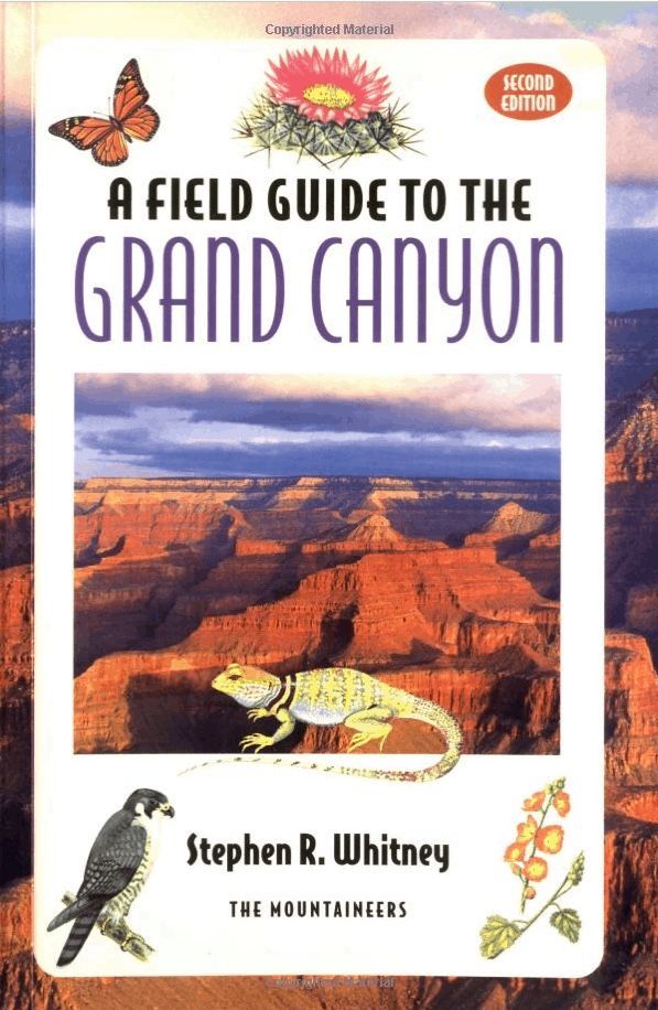 Book cover: "A Field Guide to the Grand Canyon". Sunset view,  on a book about the Grand Canyon.