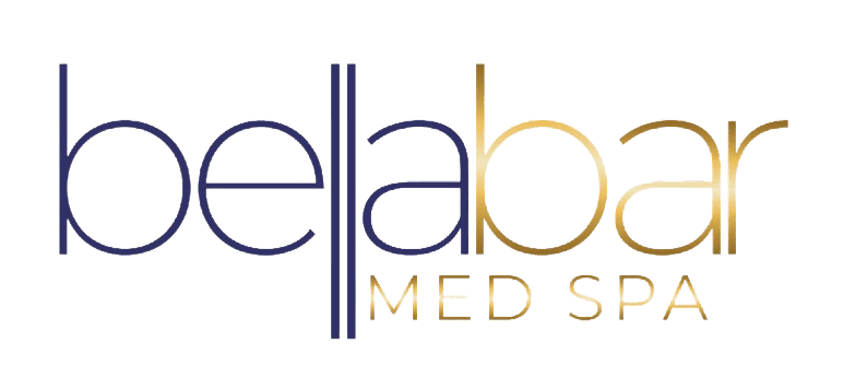 A logo for bellabar med spa is shown on a white background.