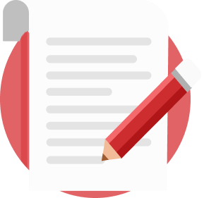 A red pencil is writing on a piece of paper.