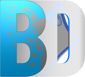 A stylized logo featuring the letters 