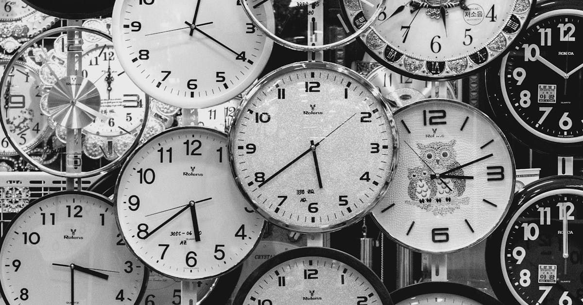 A bunch of clocks are stacked on top of each other