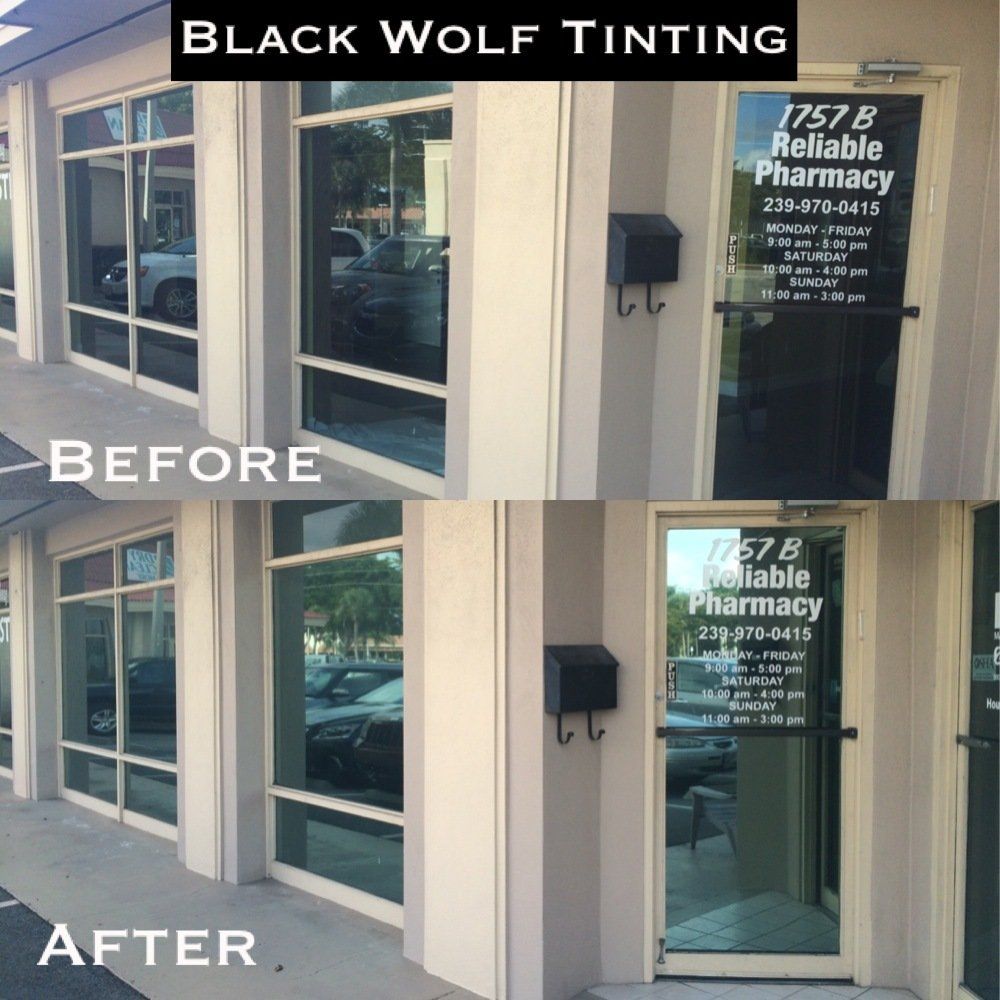 Before And After Reliable Pharmacy Project - Fort Myers, FL - Black Wolf Tinting