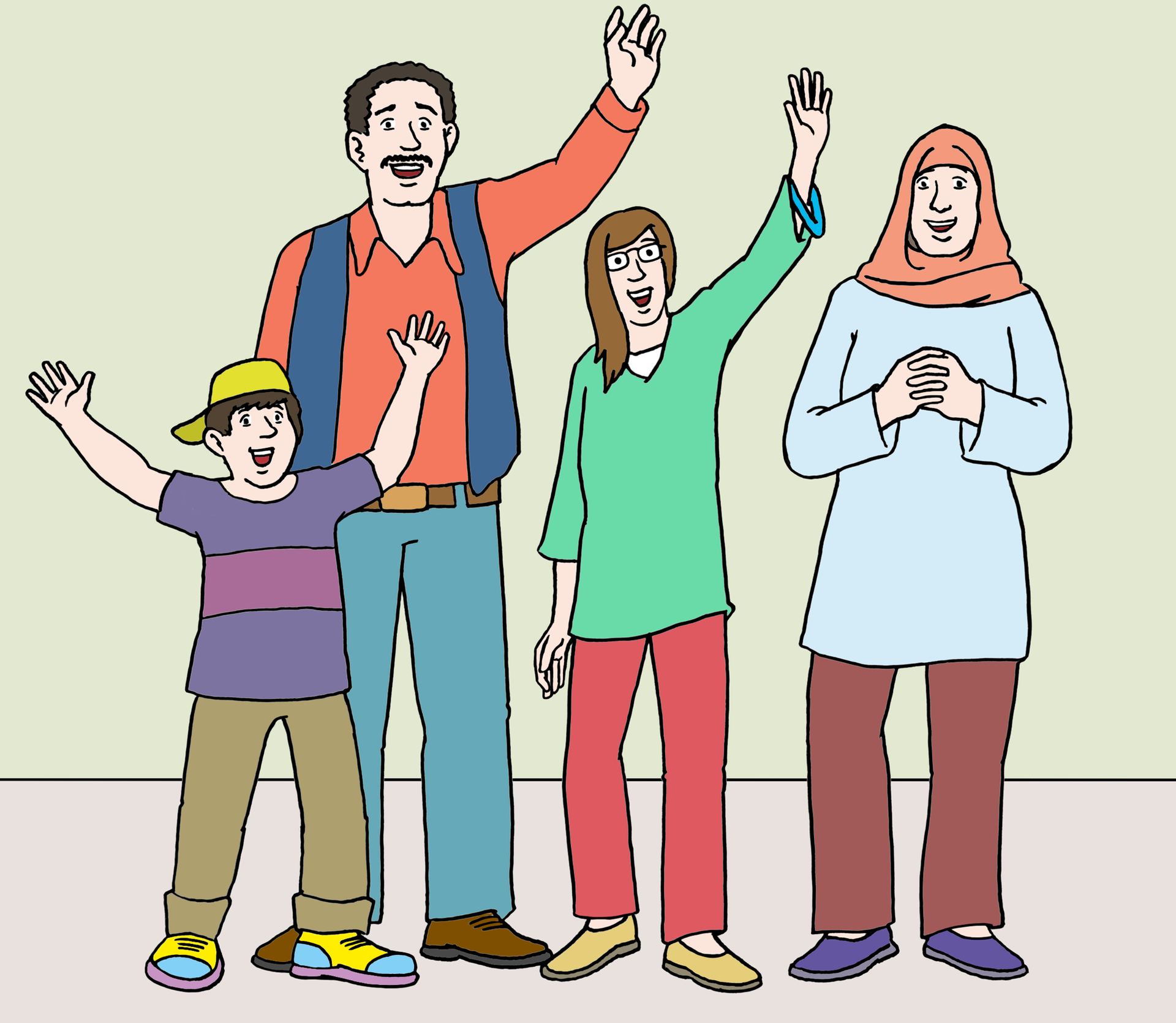 Bild mit einer Familie mit Eltern und Kind