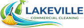 Lakeville Commercial Cleaning logo with broom and spray bottle graphic, Lakeville, MN