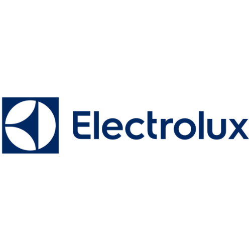 Le logo electrolux est sur fond blanc.
