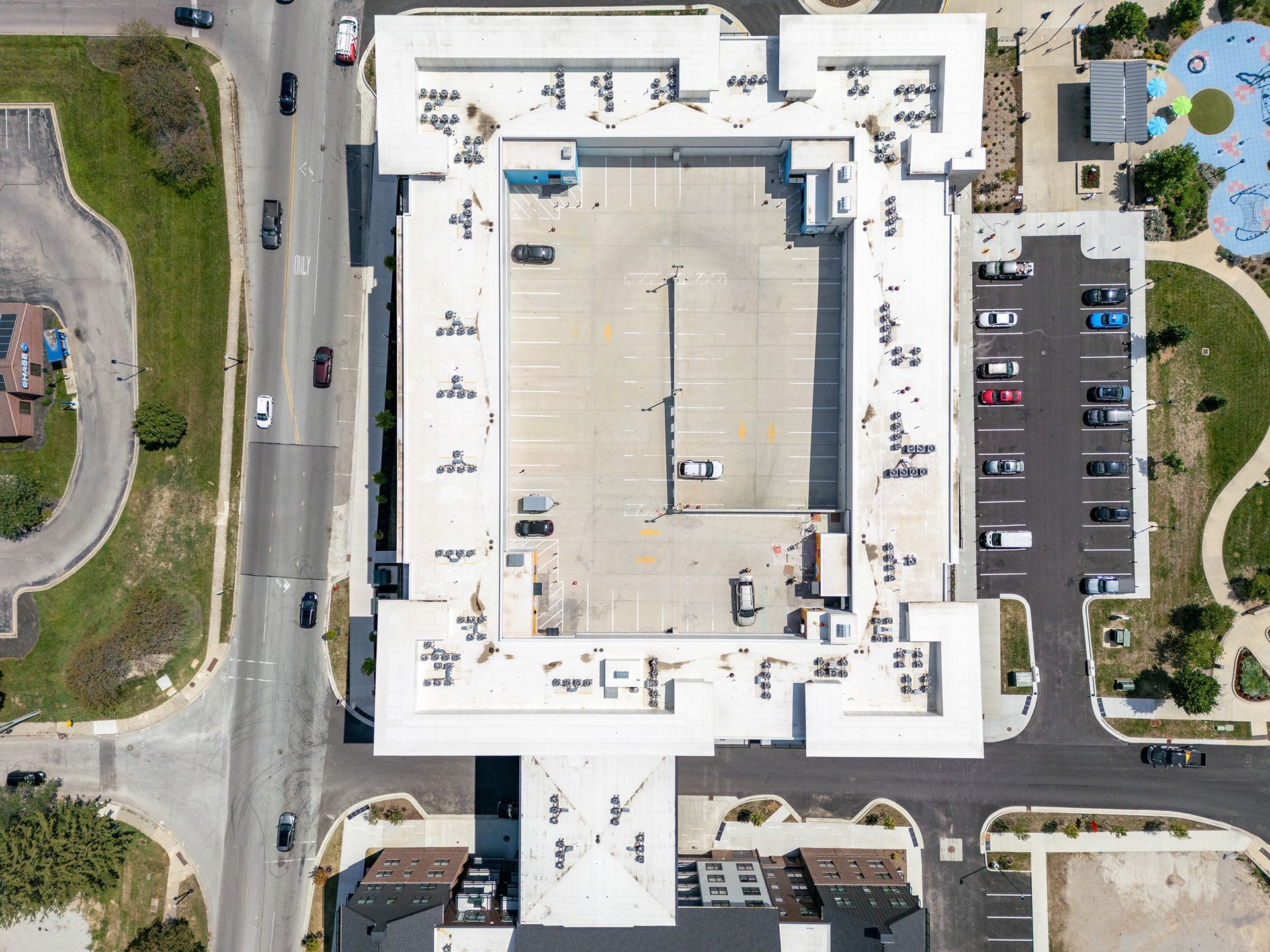aerial view at Federal Hill apartment building in Noblesville, IN.