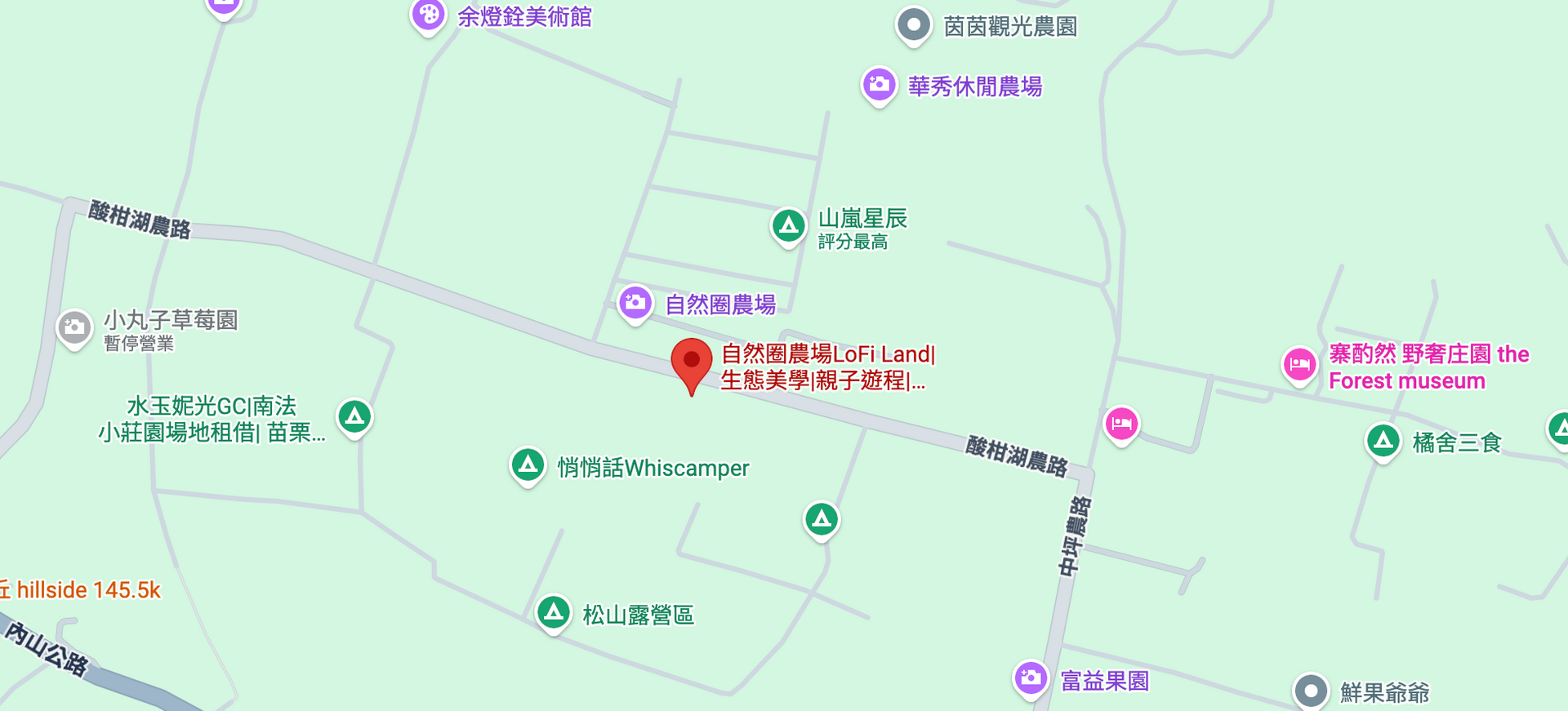 Map screenshot with a red location pin marking a place in a Japanese labeled area.