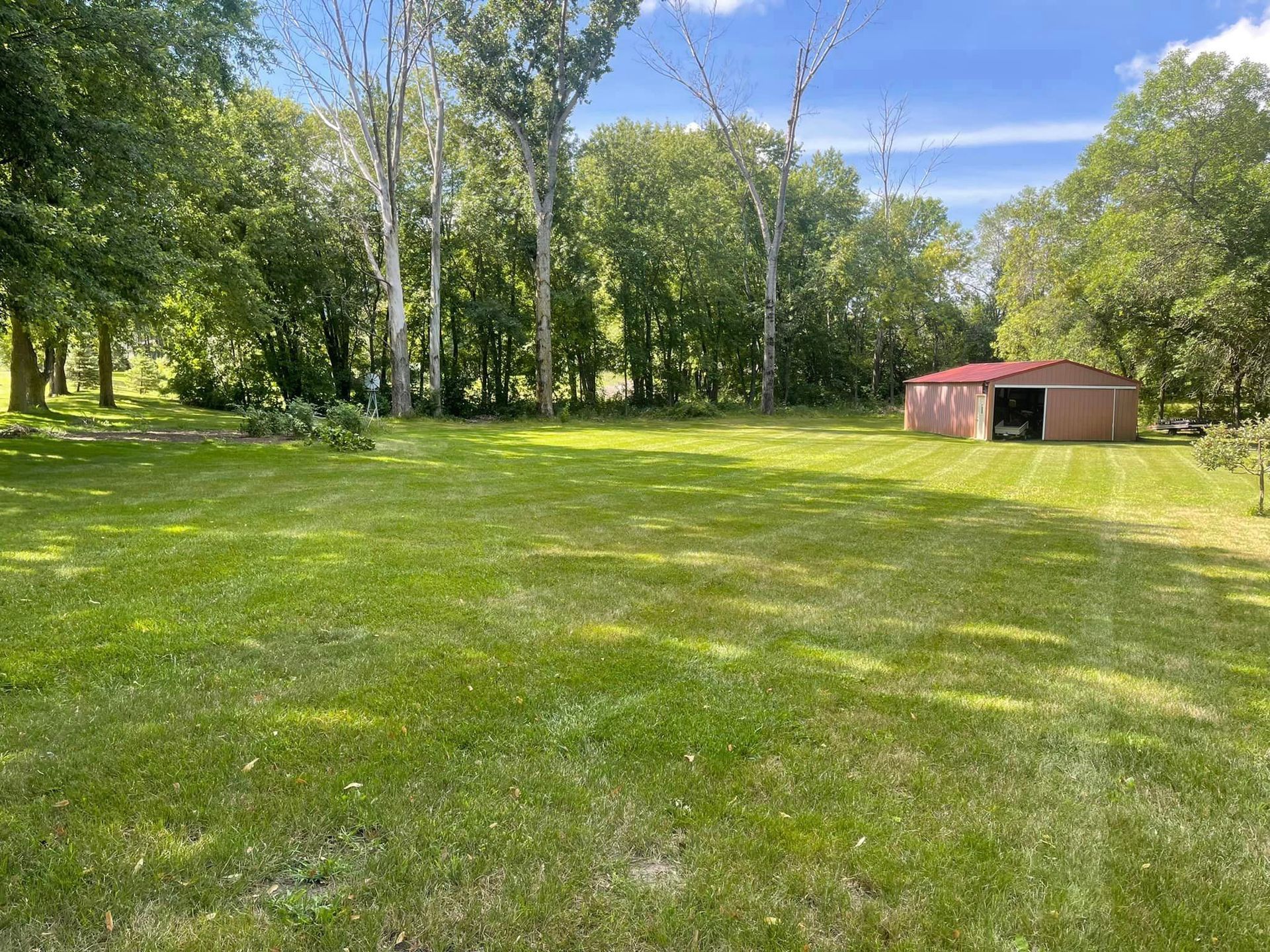 Mowed grass in backyard - Hamel, MN - Mama's Boys Lawn and Landscaping LLC